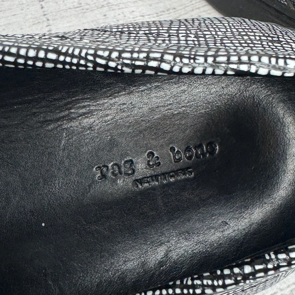 Rag & Bone Women’s Shoes Colby Loafers‎ Leather Size 37/7 Black White